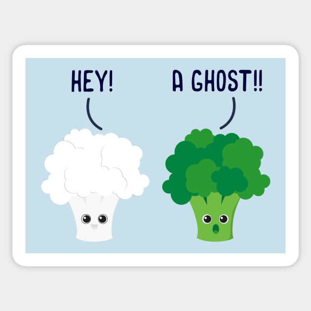 Ghost Broccoli Sticker by n23tees